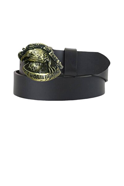 targay Kovboy Tokalı Kartal Kabartmalı Erkek Spor Kot Kemeri