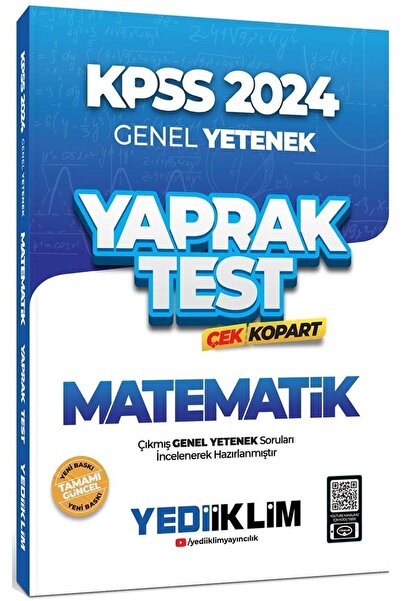 Yediiklim Yayınları 2024 KPSS Genel Yetenek Matematik Çek Kopart Yaprak Test
