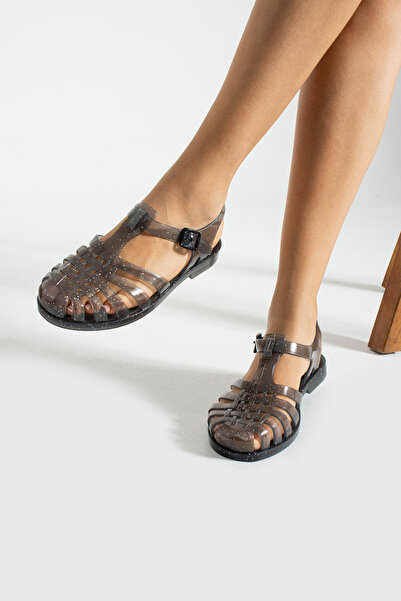 Yula Fashion Shoes Simli Şeffaf Kadın Yazlık Sandalet