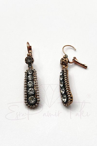 Esra Pamir Diamond Mounted Zircon Stone Earrings