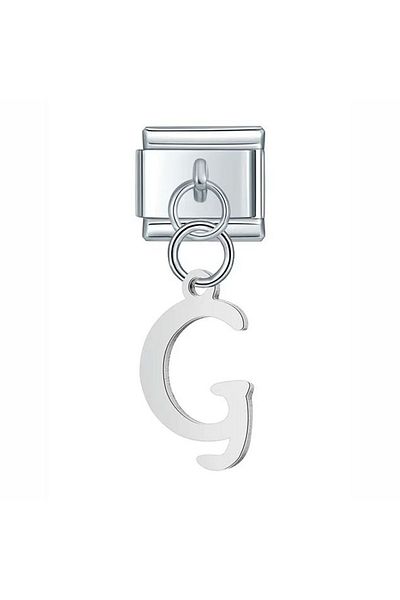 Naturel Tılsım 9mm ''G' Letter Charm - Italian Stainless Steel