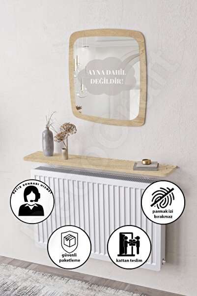 FAYMEND 80x18 Cm - Duvara Montajsız Rivoli Petek Üstü Uçan Raf Dresuar Oval Kesim