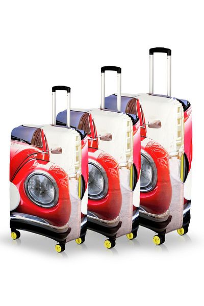 hızlıvaliz My Leather Goods Suitcase Cover Suitcase Protector ΣΕΤ 3 ΤΕΜΑΧΙΩΝ (ΚΟΚΚΙΝΟ-ΑΥΤΟΚΙΝΗΤΟ)