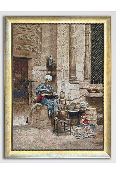 Ensarioğlu Resim Çerçeve Osmanlı Sokak Tüccarı Goblen Dokuma Çerçeveli Tablo - 78x103