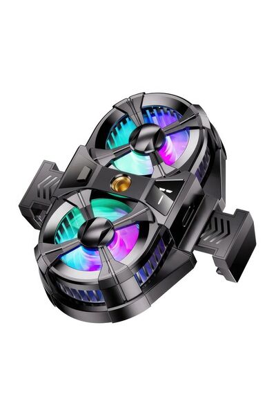 TMAX ÇİFT FANLI RGB IŞIKLI ALİMİNYUM TELEFON SOGUTMA SİSTEMİ (GAMİNG-TİKTOK-Y...