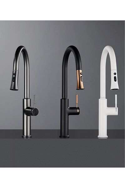 OEM New Model Spiral Kitchen Sink Faucet - Brushed White Fountain, 7 Years Warranty