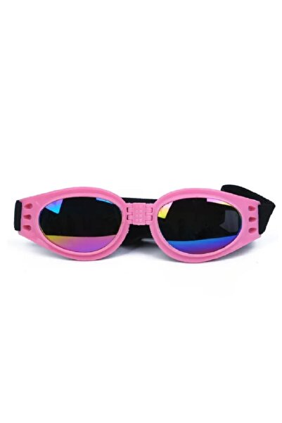 Mixpet نظارات شمسية مضادة للرياح قابلة للطي وقابلة للتعديل للكلاب باللون الور...