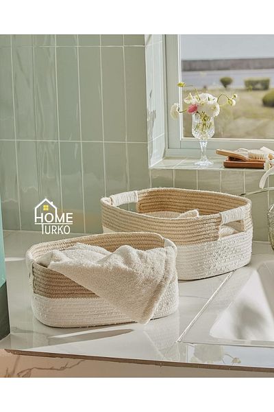 HomeTurko Jute Basket Organizer - Toy Basket for Kitchen and Children, Gift Home