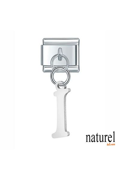 Naturel Tılsım 9mm Italian Stainless Steel - ''i' Letter Charm