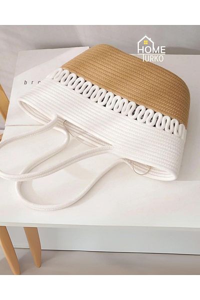 HomeTurko Τσάντα παραλίας Bohemian Style Jute - Μεγάλη, με ιμάντα ώμου
