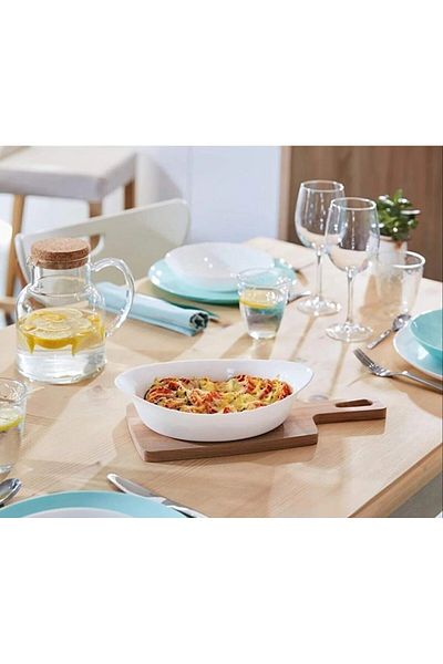 Luminarc Dıwalı Oval 32x20cm Oven Cap Oval White Stylish Simple Gift Guest Table Dish Smooth 1 Piece
