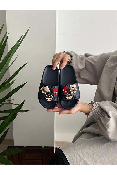 Behtah Kundura Papuci Jibbitz Fancy Gift pentru băieți din 6 piese - Sandale zilnice pentru piscină pentru grădină