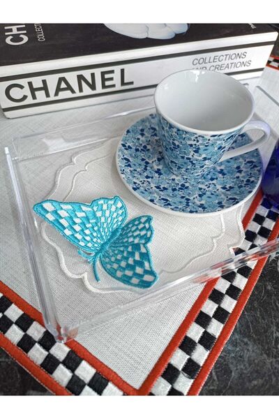 LASETU 3D Cocktail and Coffee Side Serving Napkin Air Blue Colored 1 Piece