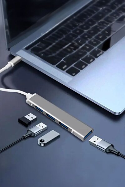 Soillium 4in1 Usb To Type-c Dönüştürücü Otg Bilgisayar Macbook Usb Dönüştürücü 4 Girişli Type-c Çevirici