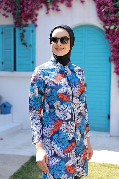 Starinci Mayo Μπλε Kai Hijab Μαγιό - Ύφασμα Αλεξίπτωτου