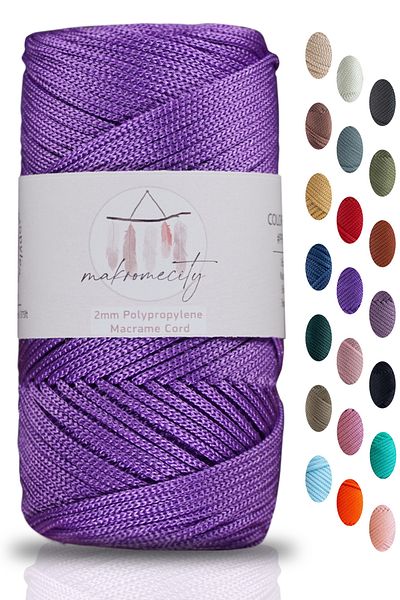 Makromecity Premium 100 gr πολυεστέρας μακραμέ νήμα λιλά 2mm - 120 M Supla νήμα και νήμα τσάντας