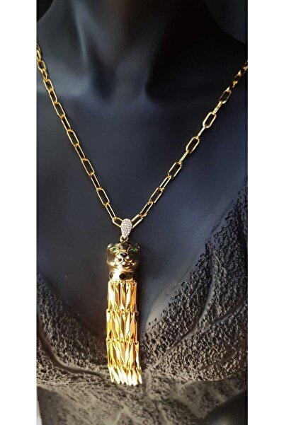 vogutima jewelery&silver by timuçin mavili Jaguar Model Altın Tasarım Panter 1. Sınıf Şık Tasarım Çelik Kolye