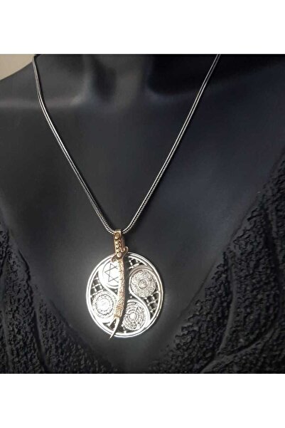 vogutima Erkek Gümüş Kolye - Zülfikar Kılıcı V 5 Dua Yazılı Hz.süleyman Mühürlü Dönen Madalyon Hediye