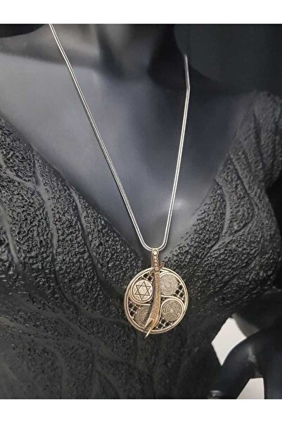 vogutima Erkek Gümüş Kolye - Zülfikar Kılıcı V 5 Dua Yazılı Hz.süleyman Mühürlü Dönen Madalyon Hediye