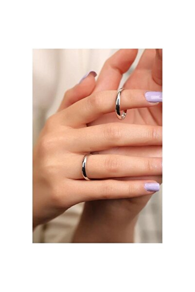 vogutima خاتم فولاذي للنساء والرجال - خاتم زفاف من الفولاذ باللون الأبيض مقاس...