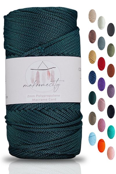 Makromecity Premium 100 Gr Πολυεστερικό Μακραμέ Σχοινί Nefti 2mm - 120 M Σχοινί φορτιστή και νήμα τσάντας