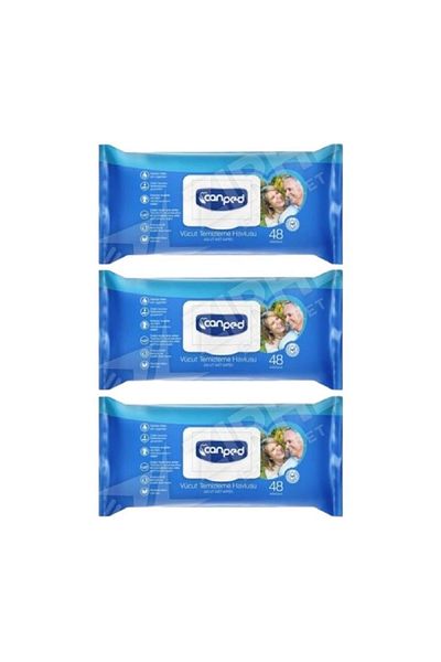 Canped Body Cleansing Towel 3 Pieces 48 Sheets