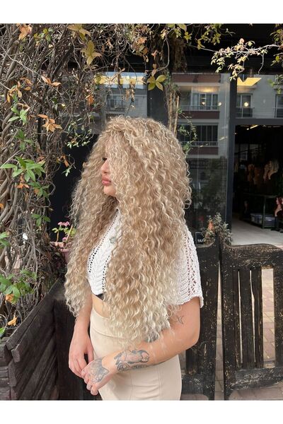 Suzan Peruk Afro Dalgalı Peruk -Balköpüğü Platin ombreli