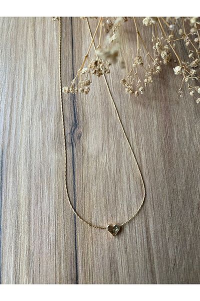 Stoneday Gold Tiny Heart End Plated Chain Necklace