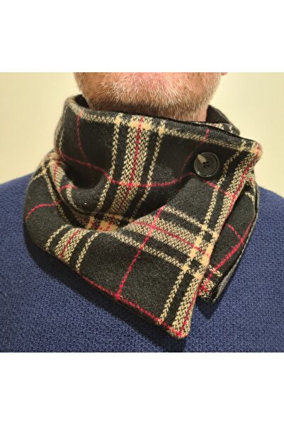 Leylace Yeni Model, Leylace Kışlık Ekose Yün Kumaş Erkek Boyunluk-10