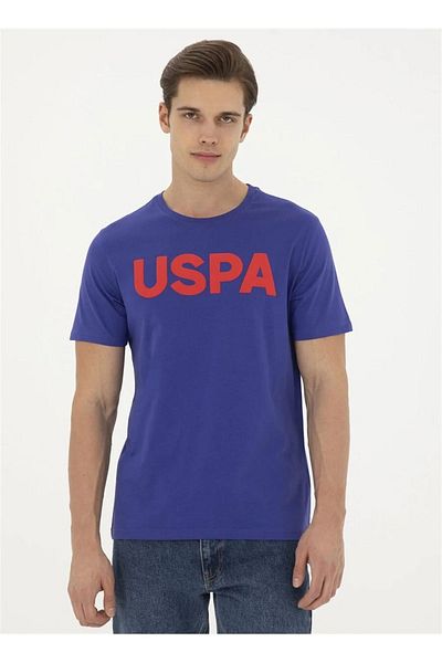 U.S. Polo Assn. БАЗА. Поло Асоциация Мъжка тениска с кръгло деколте в синьо GEARTIY024 DMLS