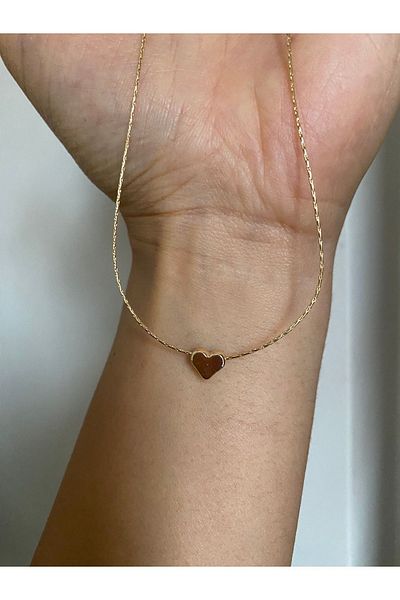 Stoneday Gold Tiny Heart End Plated Chain Necklace