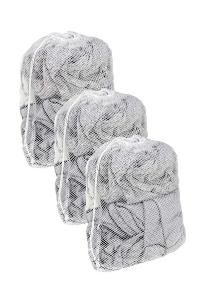 Eynel 3 Adet Ipli Çamaşır Yıkama Filesi, Kirli Temiz Elbise Kıyafet Torbası Asker Üniversite Yurt