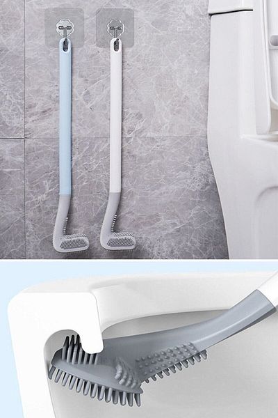 Welta Golf Design Silicone Kitchen And Bathroom Toilet Bowl Cleaning Brush And Wall Holder Hook