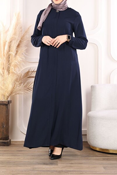 Alya Tesettür G Broş Lacivert Kreb Cepli Ferace