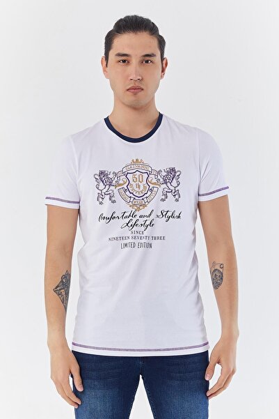 Galvanni Erkek Beyaz T-shırt - Bıkev White