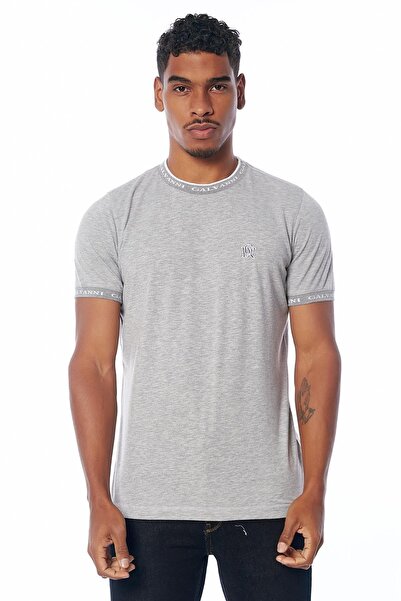 Galvanni Erkek Gri T-shırt - Bandasa Grey Melange