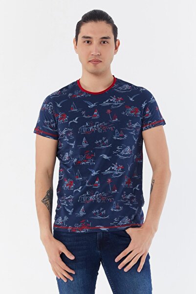 Galvanni Erkek Lacivert T-shırt - Betka Navy