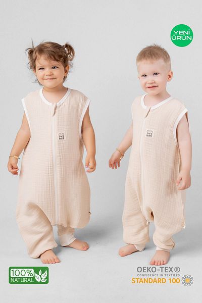 Sarebaby كيس نوم صيفي من الموسلين 0.5 Tog - معتمد من Oeko-tex، 100% قطن طبيعي