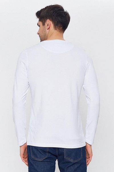 Galvanni Men's White Long Sleeve T-Shirt - Palutı White