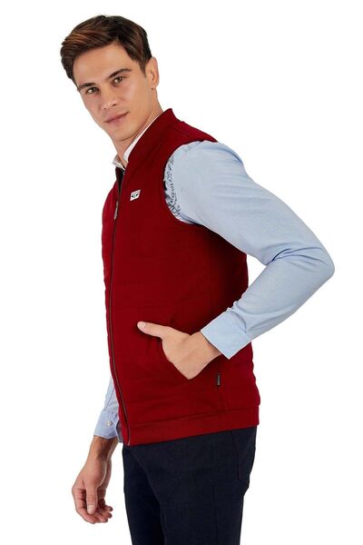 Galvanni Men's Dark Red Vest - Hıgu Dark Red