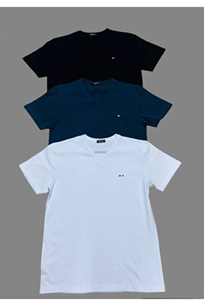 Est Estola Ανδρικό μπλουζάκι Koton Lycra Slim Fit με λαιμόκοψη 3ο