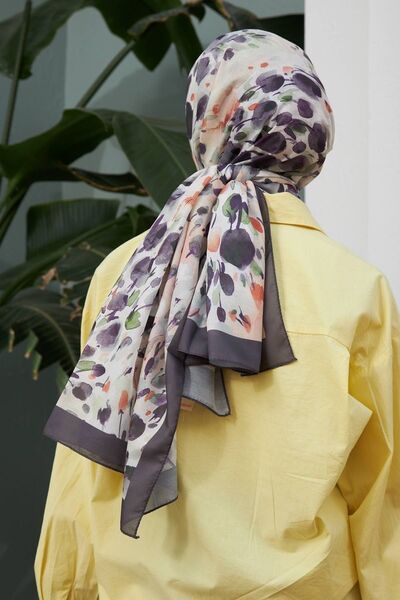Dolfini Ipekhan Botanik Serisi Patlıcan Mor Pamuk Viskon Şal