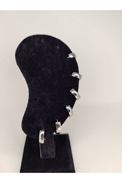 Romea مجموعة من 6 أقراط من الفولاذ المقاوم للتشويه باللون الفضي