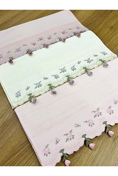 AYHANHOME Набір рушників для рук Ceyizlik 50x90 з 6 частин з квітковою вишивкою