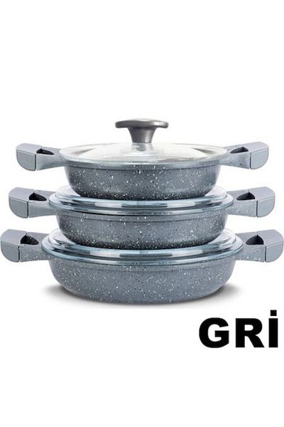 ThermoAD Granite Casting Pan Set Gray 6 Pieces