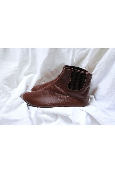 Akdam Brown Genuine Goat Leather - Elastic and Zippered Socks