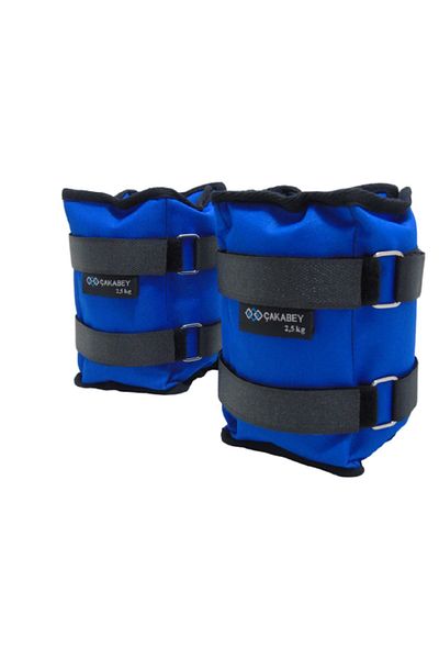 ÇAKABEY Hand-Foot Wrist Weight 2.5 Kg Blue Pair (2 PCS) Sand Bag