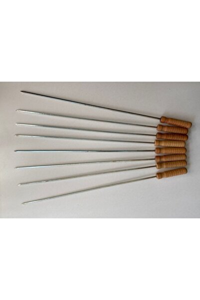 mobilreyon - 10 Adet Ahşap Saplı Kare Şiş Boy:55cm,Kalınlık:4mm Tahta Saplı Kuşbaşı Ciğer Tavuk Şişi