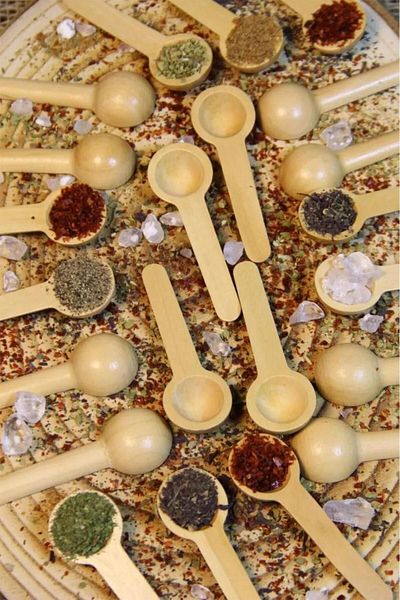 Atbyhome 6 Pieces Bamboo Scale Spoons - Spice Spoons