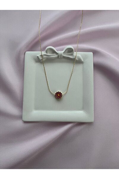 Alexis Carrel Gold Colored Enamel Daisy Necklace